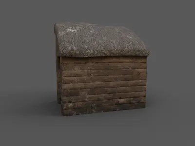 Old wall storage Low-poly 3D model