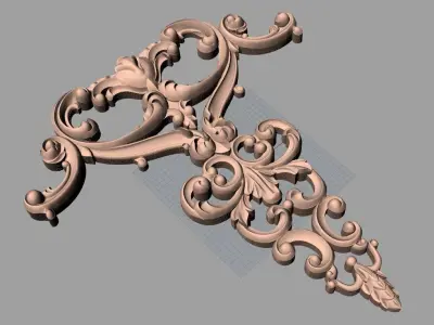 Door flower 3D relief STL Model for CNC woodworking carving E307 3D model