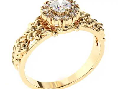 Engagement Fancy Ring 3D print model