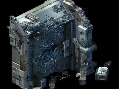 Space - damaged wall 02 3D model
