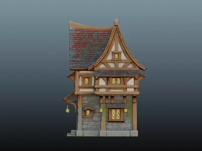 Mediaval Fantasy Stone House EM-16 3D model 3D model