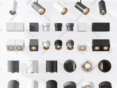 Spotlight Collection led strip ceiling light 3D model