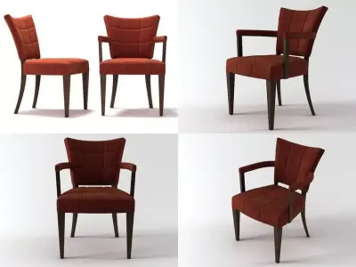 Slidell set of four chairs 3D model