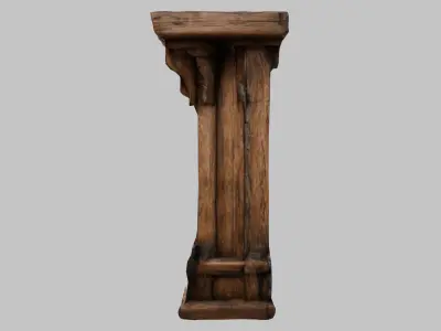 Medieval Tavern Wall door Low-poly 3D model