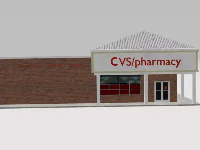 CVS Pharmacy 3D Model Low-poly 3D model