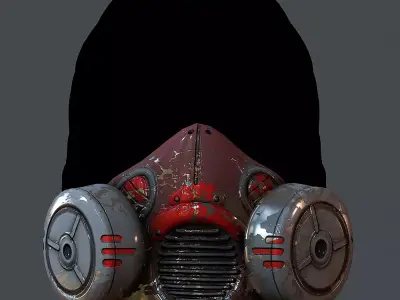 Gas mask helmet 3d model scifi  Low-poly 3D model