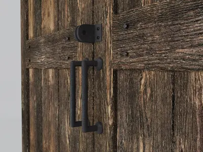 wooden sliding door 3D model