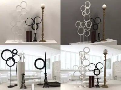Candleset vases and candlesticks 3D model