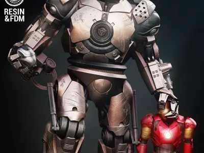 Wicked Marvel Iron Monger Sculpture Tested for 3D printing 3D print model
