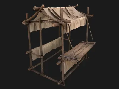 Market Stall Cotton Low-poly 3D model