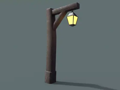 Street Lamp Low-poly 3D model  Low-poly 3D model