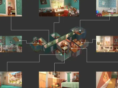 Cartoon Room Interior Full Version 3D model