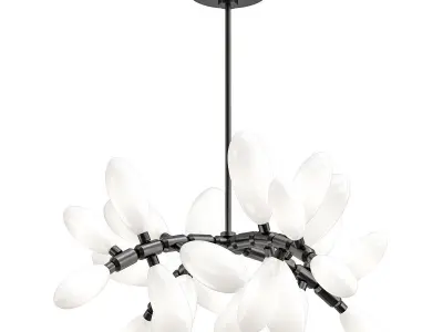 Kingdom modern chandelier with glass balls 3D model