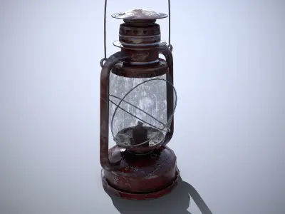 Lantern Low poly PBR old Low-poly 3D model