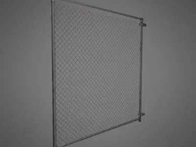 Wire Fence Low-poly 3D model