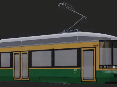 Skoda  Low-Floor Tram Low-poly 3D model