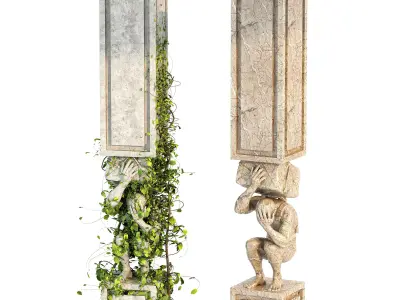 Ivy Column 03 Free 3D model