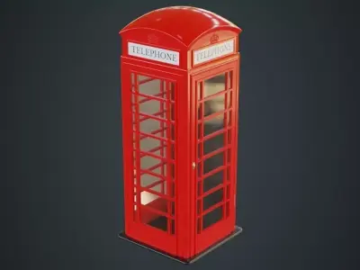 Phone Booth 1A Low-poly 3D model