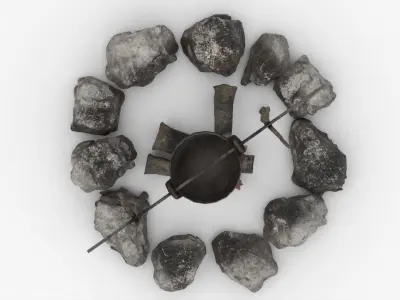 8K Campfire  Low-poly 3D model