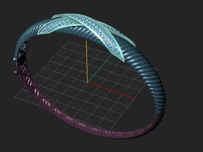 Light weight gold bracelet with X shape Gem on top Free 3D print model