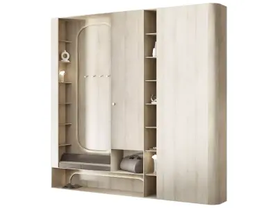 Hallway area with lighting 3D model