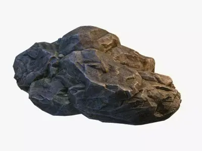 Mossy Boulder 3 Low-poly 3D model