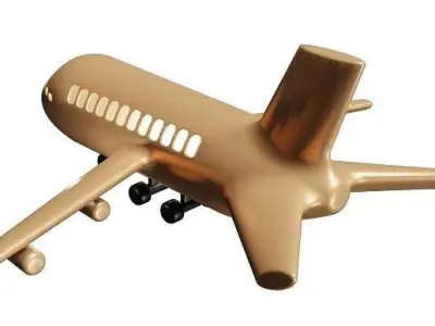 Spectacular Cartoon Aeroplane Low-poly 3D model
