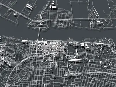 Cityscape Baton Rouge  Louisiana USA  3D model