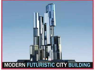 Futuristic Future Modern City Building Skyscraper 07 3D model