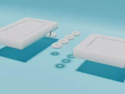 Pool and swim rings Summer asset pack 5 3D model