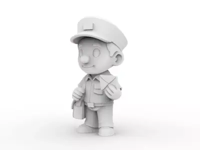 Cartoon Postman 3D Printable 3D print model