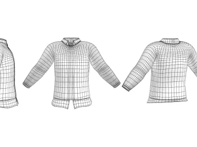Crew Neck Sweater - Shirt Under Combo Low-poly 3D model