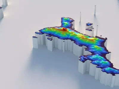 Seychelles Terrain Country 3D model