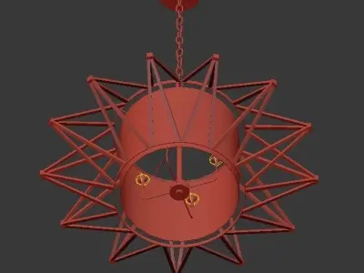 Calliope 6 Light Rustic Gold Leaf Pendant 3D model
