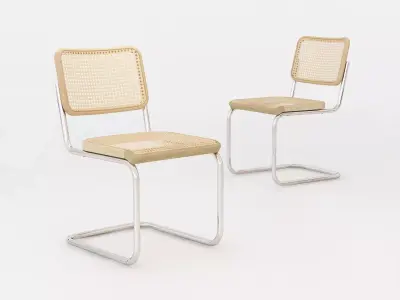 S 32 chair with frame and woven seat 3D model