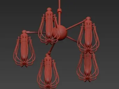 Industrial LOFT IRON PIPE Ceiling Pendant Lights 3D model