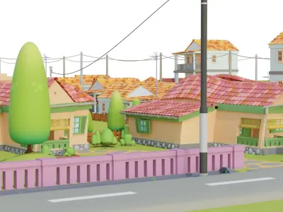 3D Village Set With Rig 3D model
