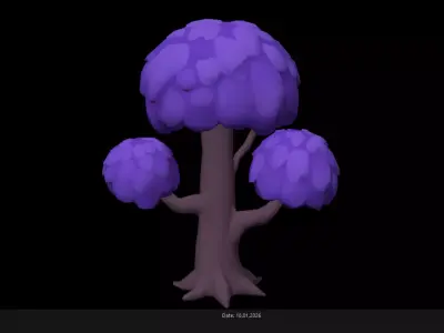 Low Poly Stylized Fantasy Tre Low-poly 3D model