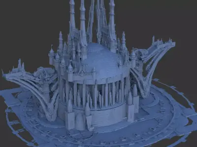 Victorian Cyberpunk Dome tower 2 3D model