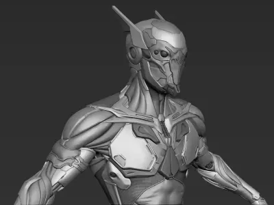 Cyber Ninja Zbrush 3D model