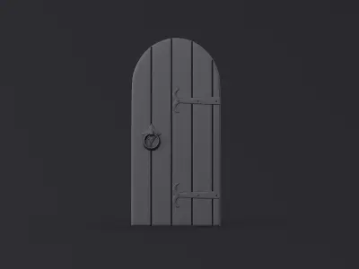 Medieval Door Arched 01  3D print model