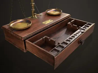 Chinese Ancient Cashiers Table Low-poly 3D model