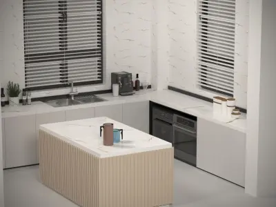 Rustic Garden Fountain with Flowing Water 3D model