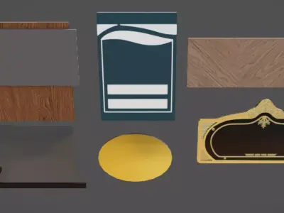 Plate Pack 05 Low-poly 3D model
