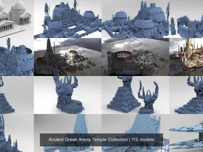 Ancient Greek Arena Temple Collection 3D Model Pack