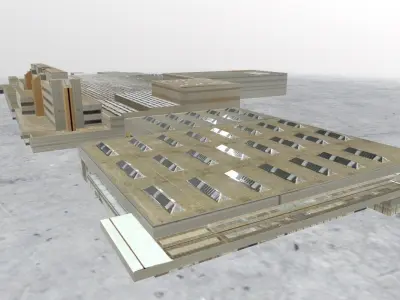 EDDF Cargo Terminal 3 Low-poly 3D model