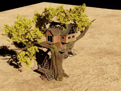 Abandoned tree house 3D model