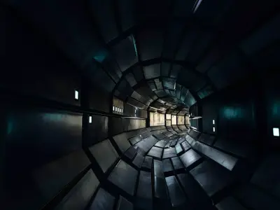  Sci Fi Tunnel Pack modular  Lowpoly Low-poly 3D model