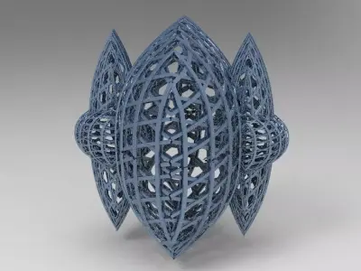 Alien prison spire grid 3D model