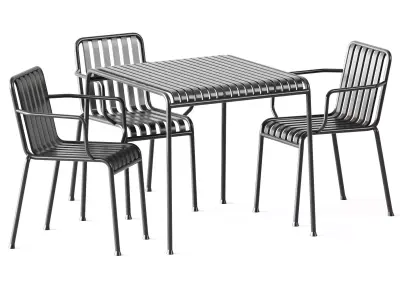 Palissade Table S80 and Palissade Armchair by Hay 3D model
